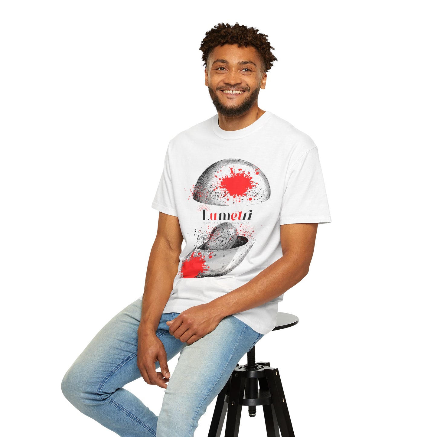 Trendy Unisex Garment-Dyed T-shirt with Abstract Design - Perfect for Casual Outings & Gifts