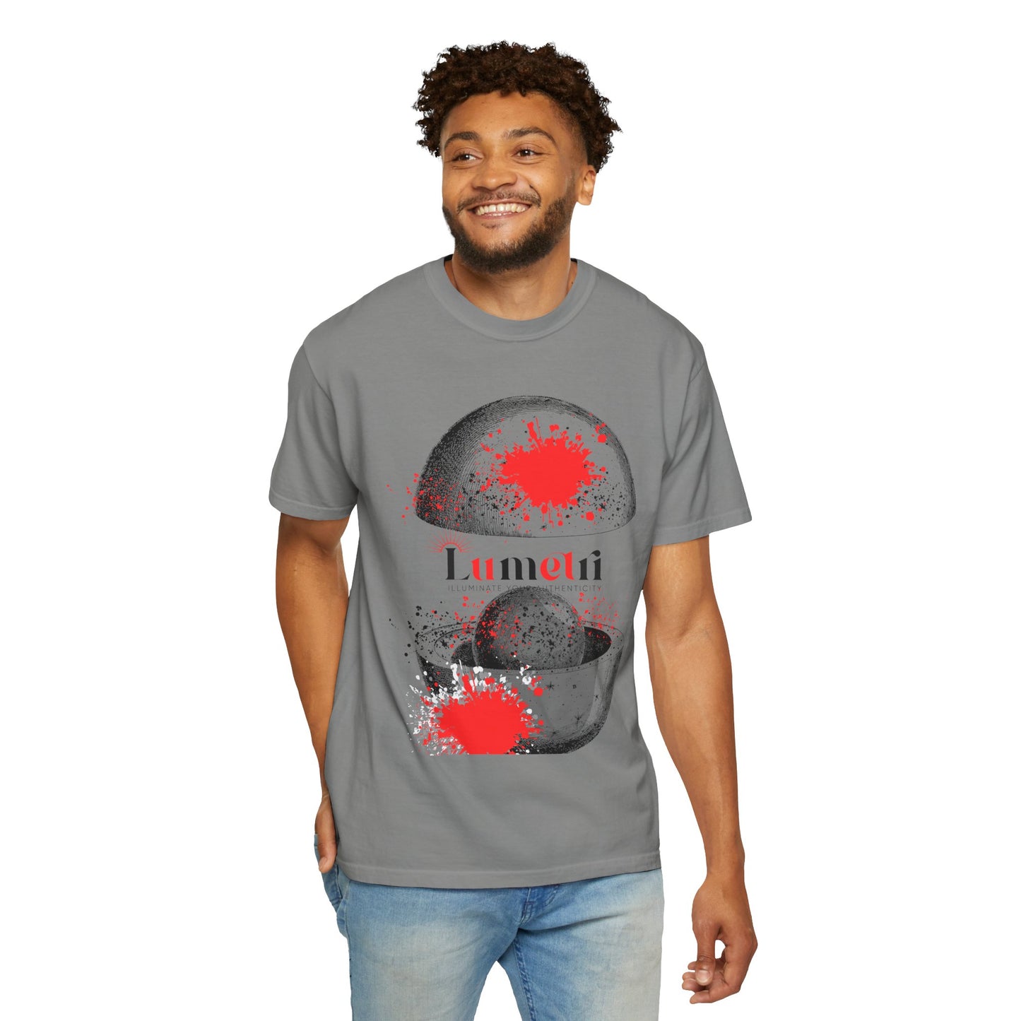Trendy Unisex Garment-Dyed T-shirt with Abstract Design - Perfect for Casual Outings & Gifts