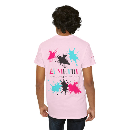Unisex Heavy Cotton Tee - Illuminate Your Authenticity with Colorful Splash Design