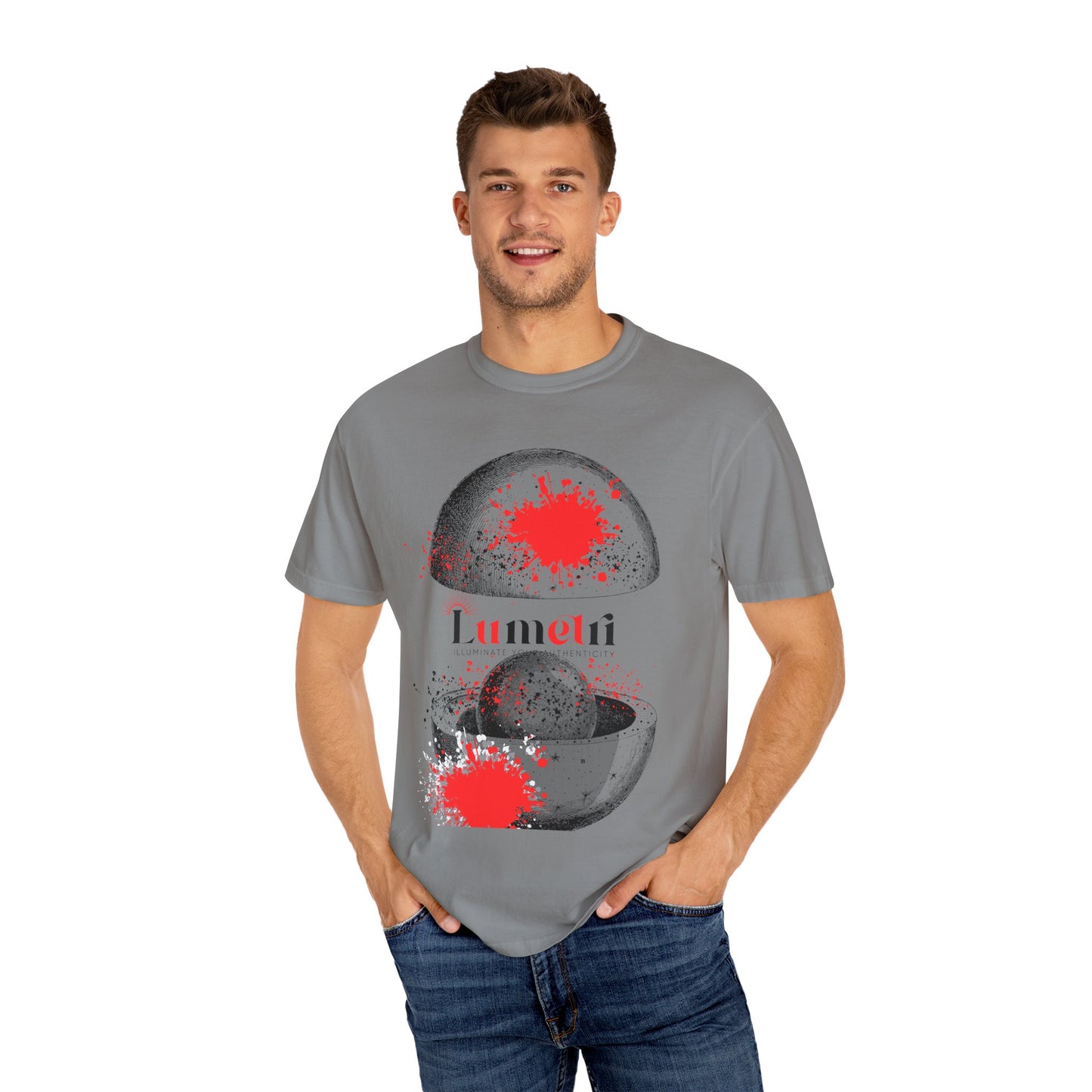 Trendy Unisex Garment-Dyed T-shirt with Abstract Design - Perfect for Casual Outings & Gifts