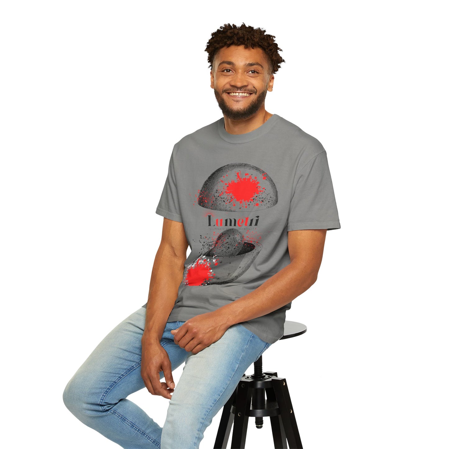 Trendy Unisex Garment-Dyed T-shirt with Abstract Design - Perfect for Casual Outings & Gifts