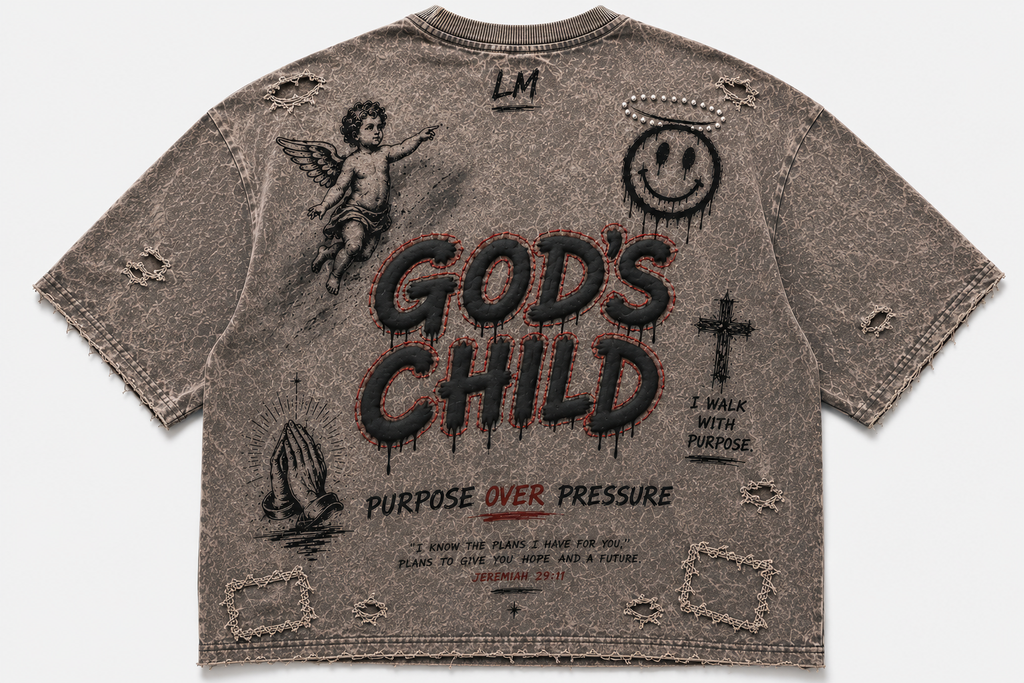 GOD'S CHILD™ Acid Wash Distressed Tee