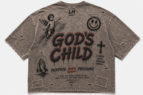 GOD'S CHILD™ Acid Wash Distressed Tee