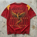 Golden Hour Tee | Red & Gold Acid-Wash Streetwear