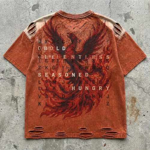 Flame Fed Tee | Burnt Orange Phoenix Streetwear