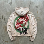 LM No Loss Hoodie | Cream Distressed Streetwear