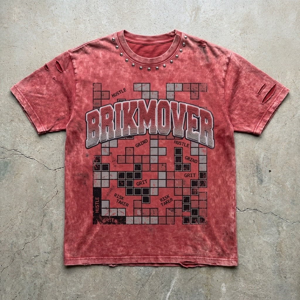Brikmover Tee | Dusty Red Streetwear Graphic Tee