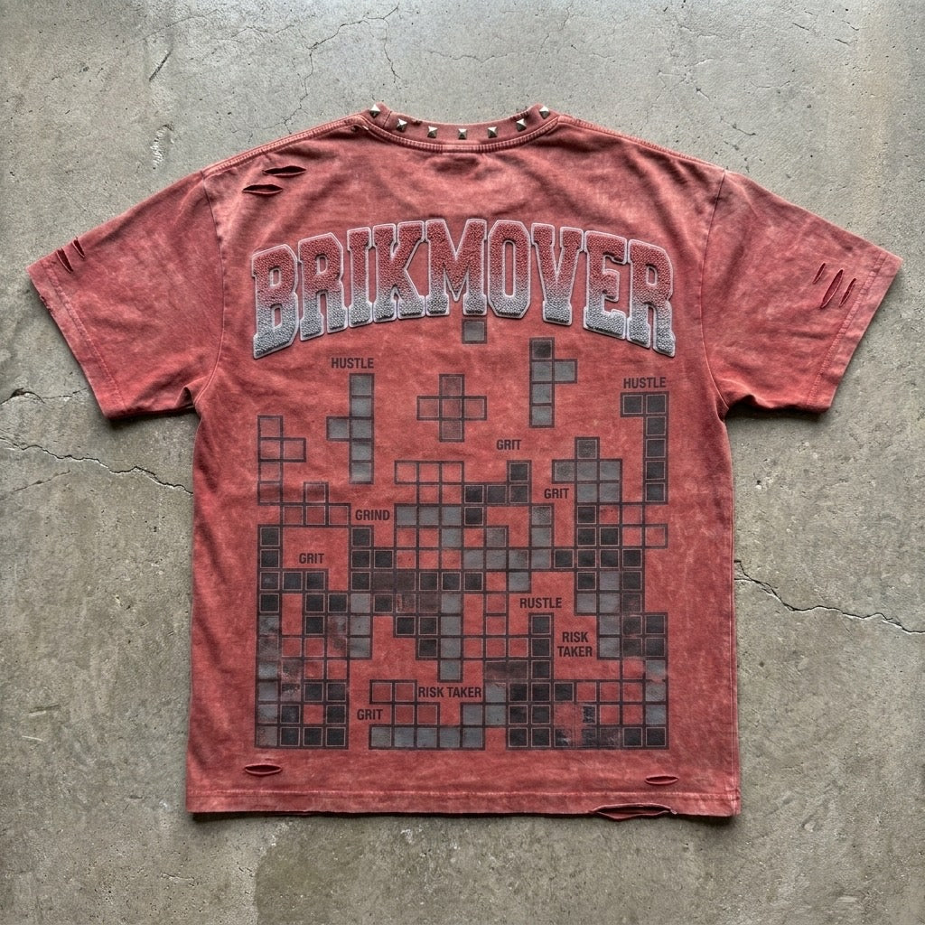 Brikmover Tee | Dusty Red Streetwear Graphic Tee