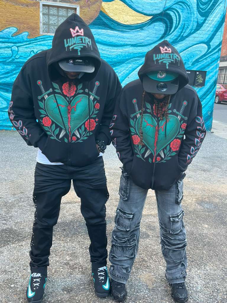 Heart's Don't Fold Men Black Hoodies