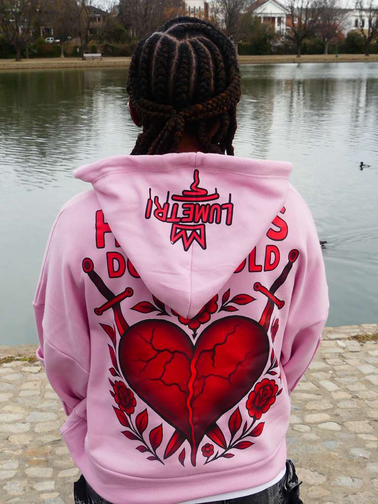 Heart's Don't Fold Women Pink Hoodies