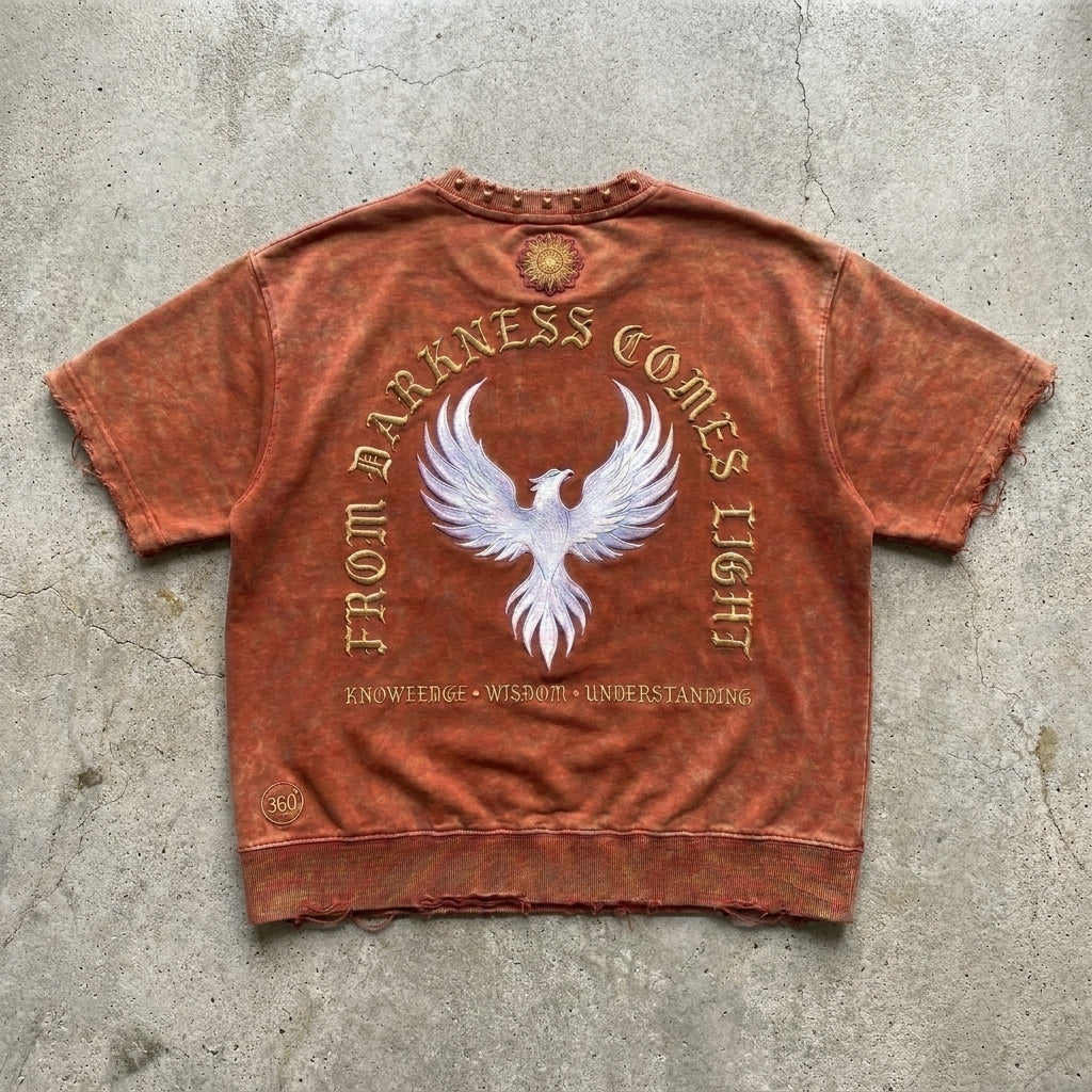 Phoenix Light - Premium Rust Wash T-Shirt