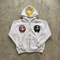 Smiley Face Embordered  Patch Hoodie
