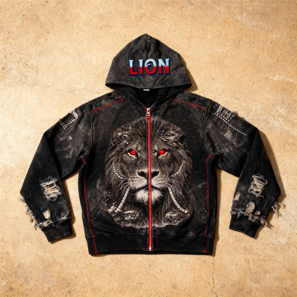 The Lion and The Lamb - Rhinestone Hoodie