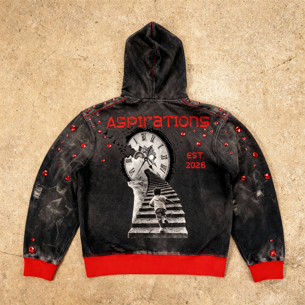 Aspirations - Washed Rhinestone Hoodie