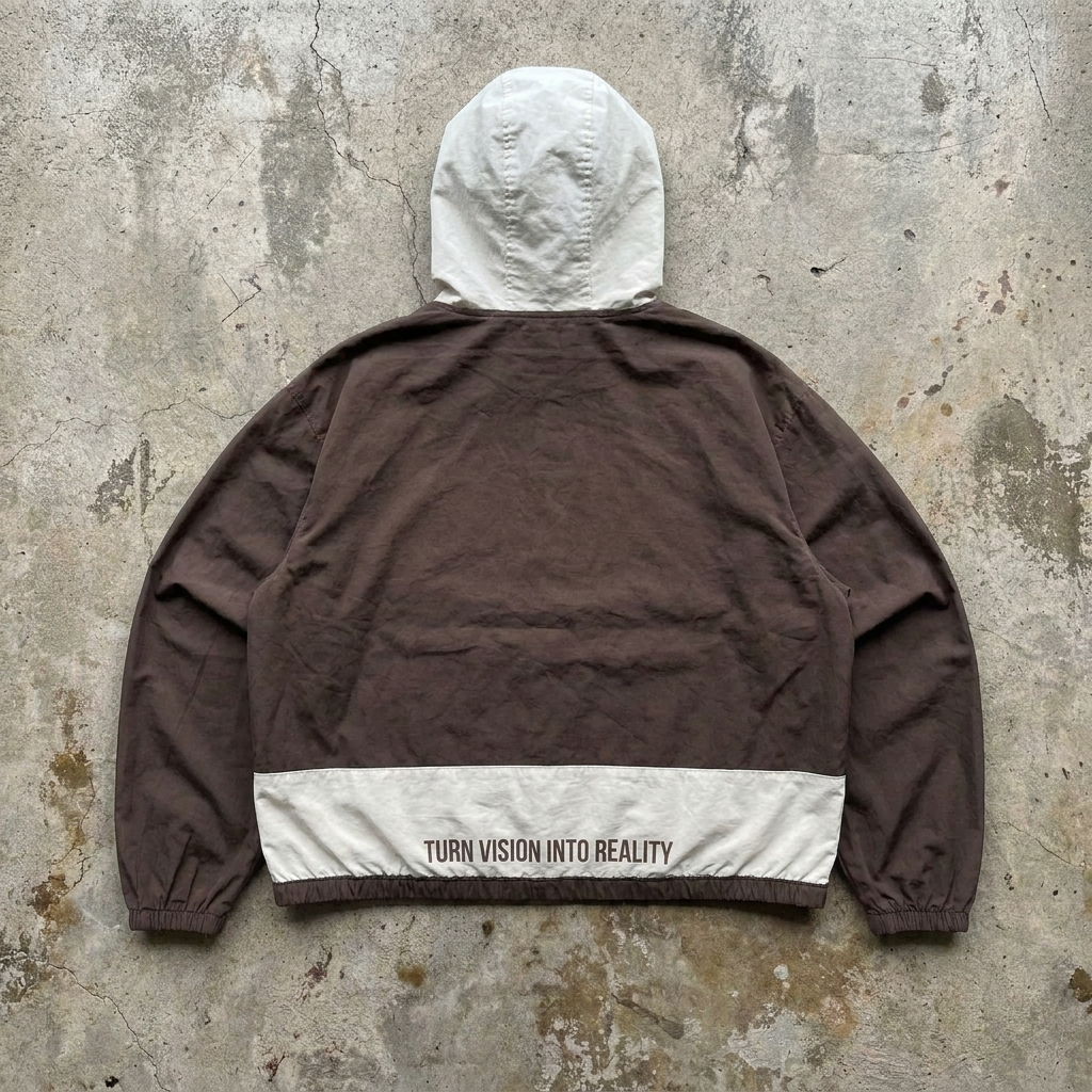 Reality Runner - Premium Brown Colorblock Hooded Pullover