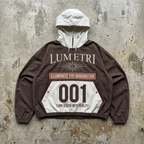 Reality Runner - Premium Brown Colorblock Hooded Pullover