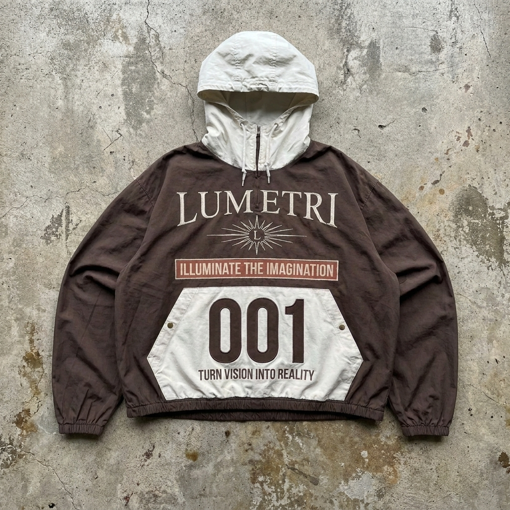 Reality Runner - Premium Brown Colorblock Hooded Pullover