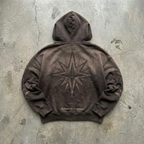 Starlight Signal - Premium Brown Zip Hoodie