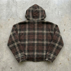 Vision Crafted - Premium Brown Plaid Zip Hoodie